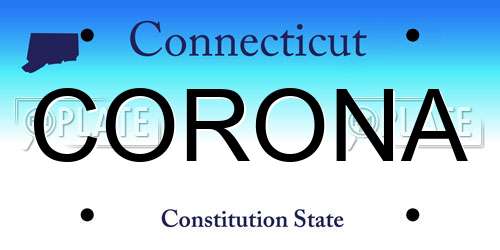 CORONA Connecticut License Plate