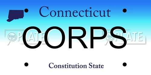 CORPS Connecticut License Plate