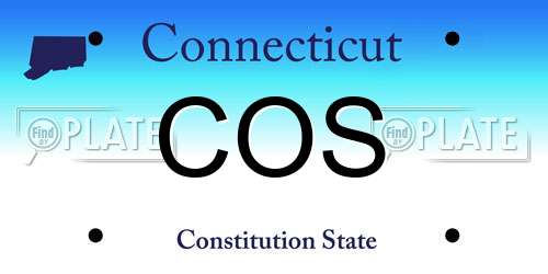COS Connecticut License Plate