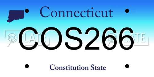 COS266 Connecticut License Plate