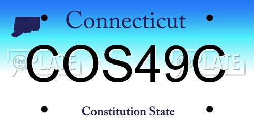 COS49C Connecticut License Plate