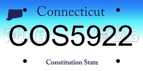 COS5922 Connecticut License Plate