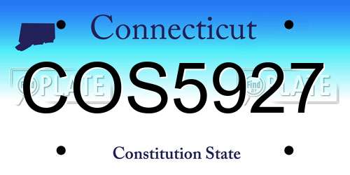 COS5927 Connecticut License Plate