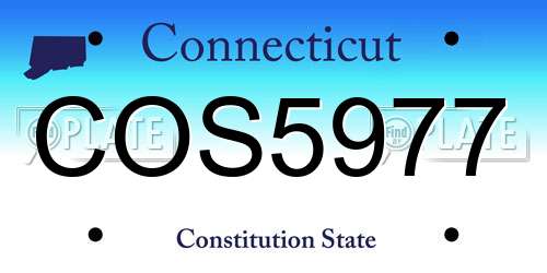 COS5977 Connecticut License Plate