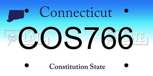 COS766 Connecticut License Plate