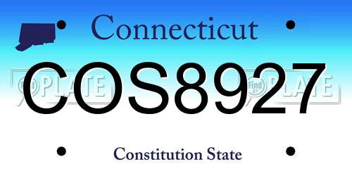 COS8927 Connecticut License Plate