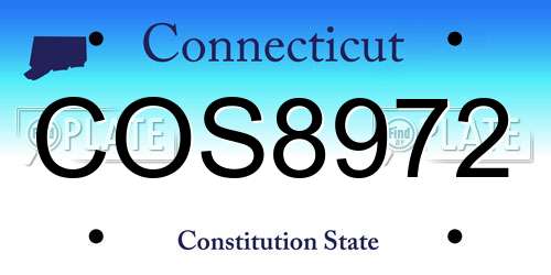 COS8972 Connecticut License Plate