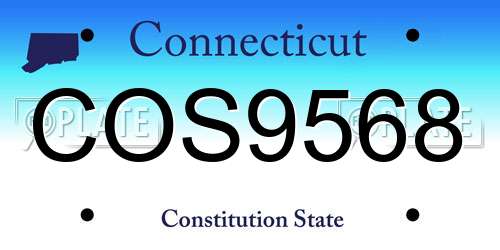 COS9568 Connecticut License Plate