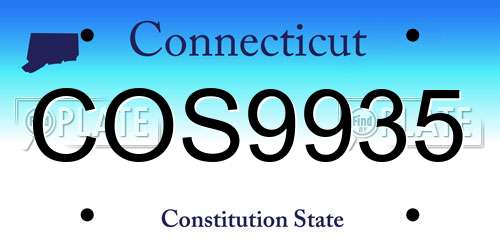 COS9935 Connecticut License Plate