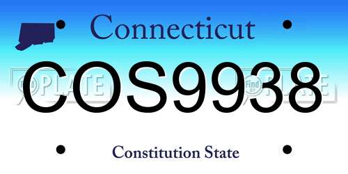 COS9938 Connecticut License Plate