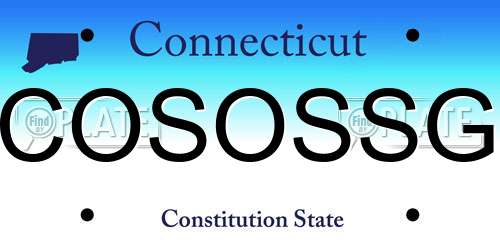 COSOSSG Connecticut License Plate