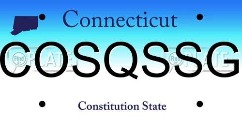 COSQSSG Connecticut License Plate