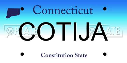 COTIJA Connecticut License Plate