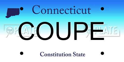 COUPE Connecticut License Plate