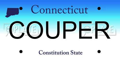 COUPER Connecticut License Plate