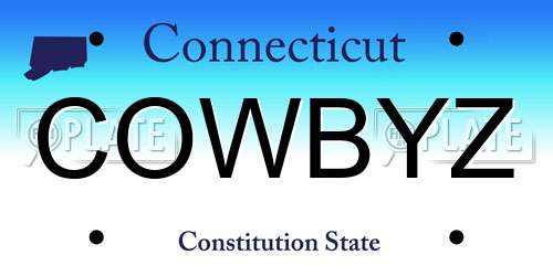 COWBYZ Connecticut License Plate