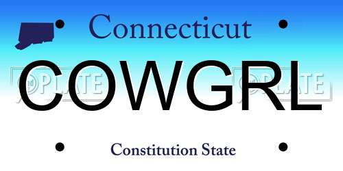 COWGRL Connecticut License Plate