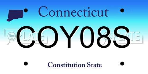 COY08S Connecticut License Plate
