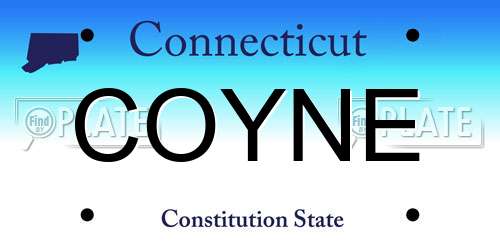 COYNE Connecticut License Plate