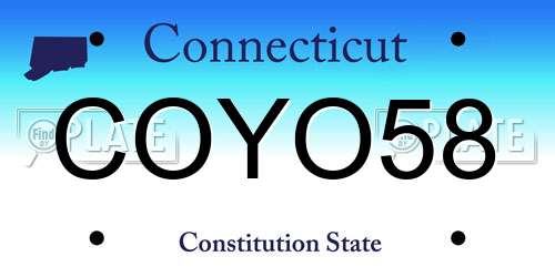 COYO58 Connecticut License Plate