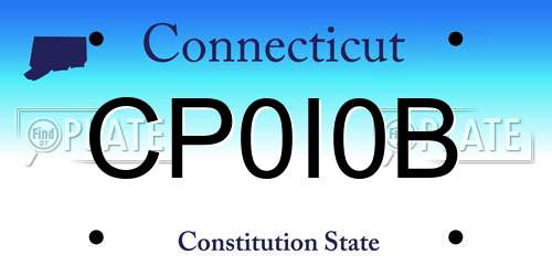 CP0I0B Connecticut License Plate