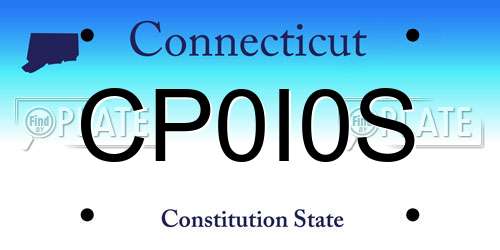 CP0I0S Connecticut License Plate
