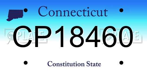 CP18460 Connecticut License Plate