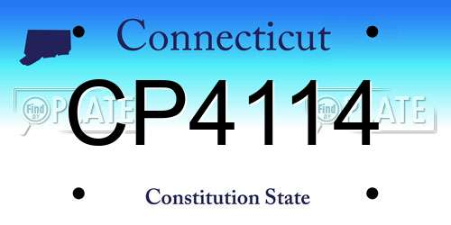 CP4114 Connecticut License Plate