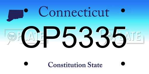 CP5335 Connecticut License Plate
