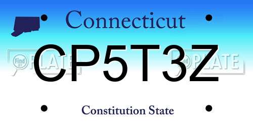 CP5T3Z Connecticut License Plate