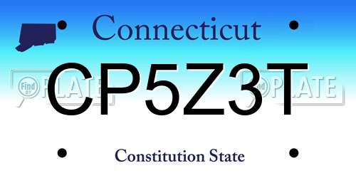 CP5Z3T Connecticut License Plate