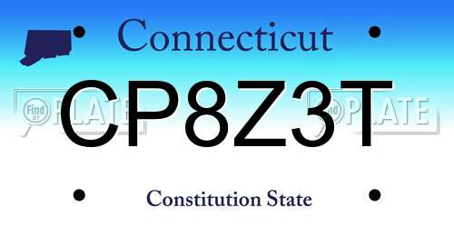 CP8Z3T Connecticut License Plate