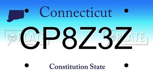 CP8Z3Z Connecticut License Plate