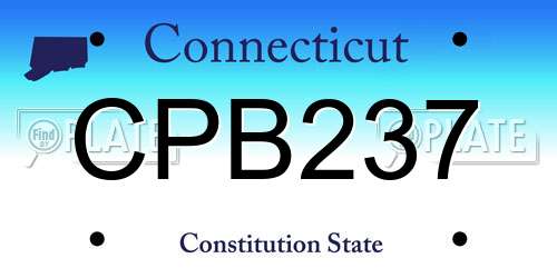 CPB237 Connecticut License Plate