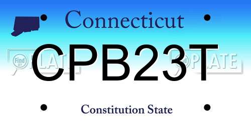 CPB23T Connecticut License Plate