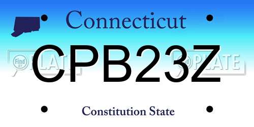 CPB23Z Connecticut License Plate