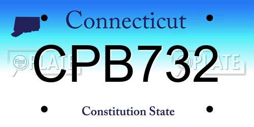 CPB732 Connecticut License Plate