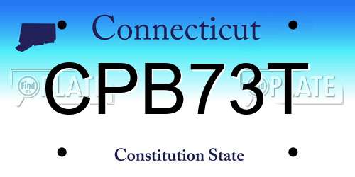 CPB73T Connecticut License Plate
