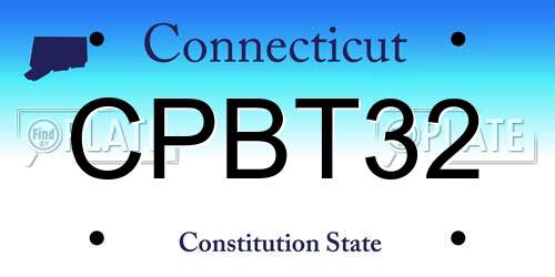 CPBT32 Connecticut License Plate