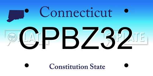 CPBZ32 Connecticut License Plate