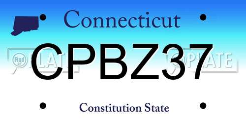 CPBZ37 Connecticut License Plate