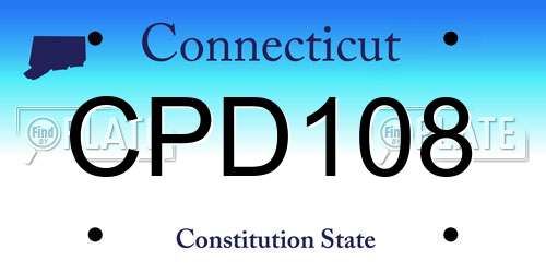 CPD108 Connecticut License Plate