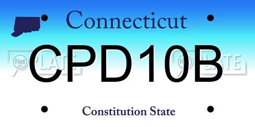 CPD10B Connecticut License Plate