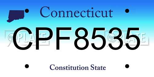CPF8535 Connecticut License Plate