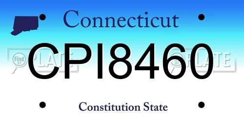 CPI8460 Connecticut License Plate