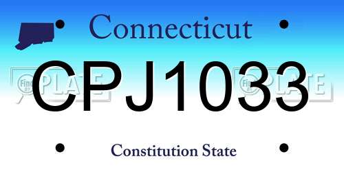 CPJ1033 Connecticut License Plate