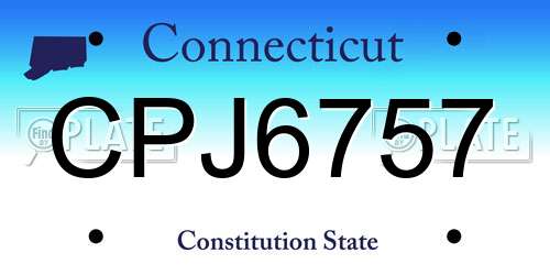 CPJ6757 Connecticut License Plate