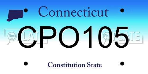 CPO105 Connecticut License Plate