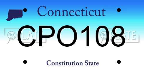 CPO108 Connecticut License Plate