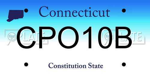 CPO10B Connecticut License Plate